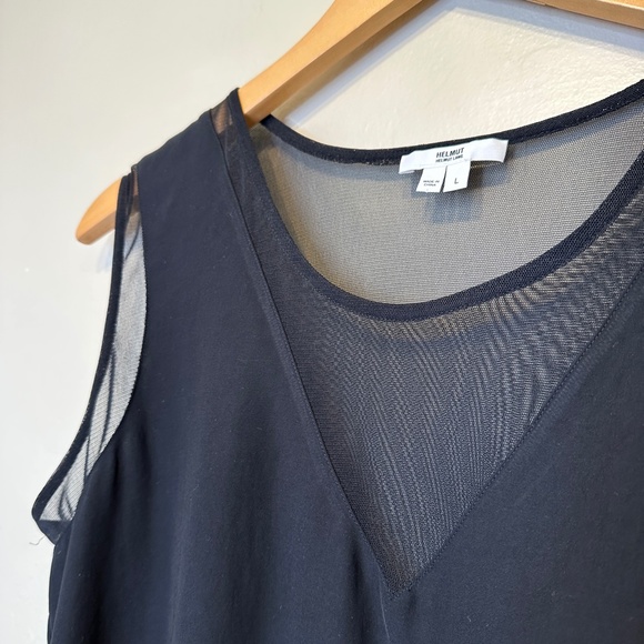Helmet Lang Designer Mesh Details Lightweight Sleeveless Top Blouse - Picture 7 of 12